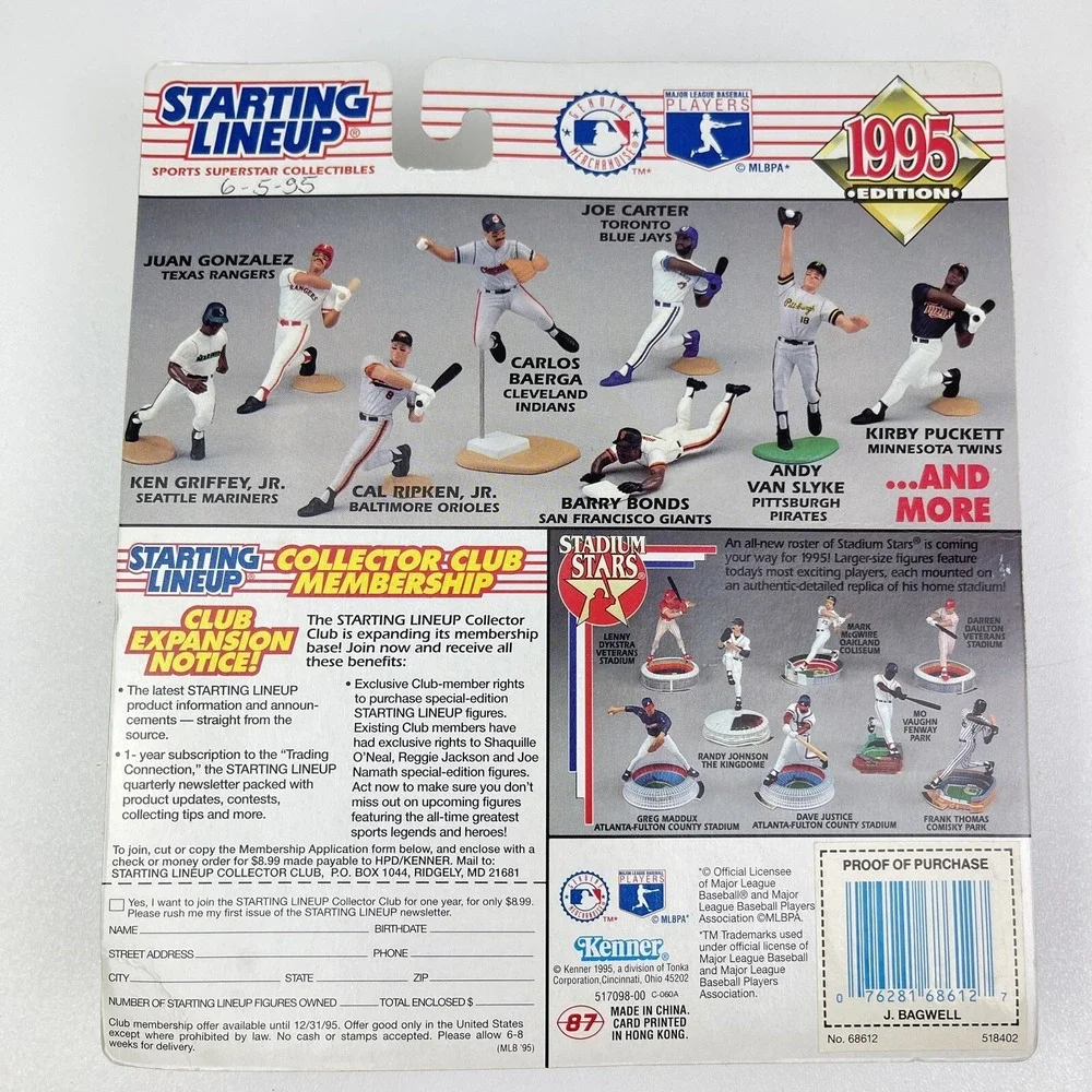 1995 Kenner Starting Lineup MLB Action Figure Jeff Bagwell Houston Astros